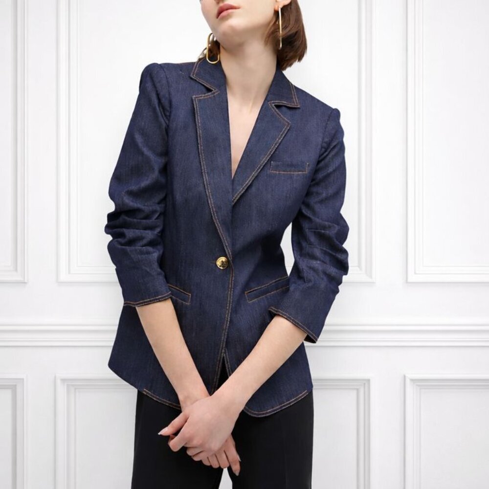 Cinq à Sept Khloe Denim Blazer Indigo Denim